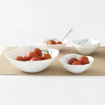 Modern White Ceramic Serving Bowl Set